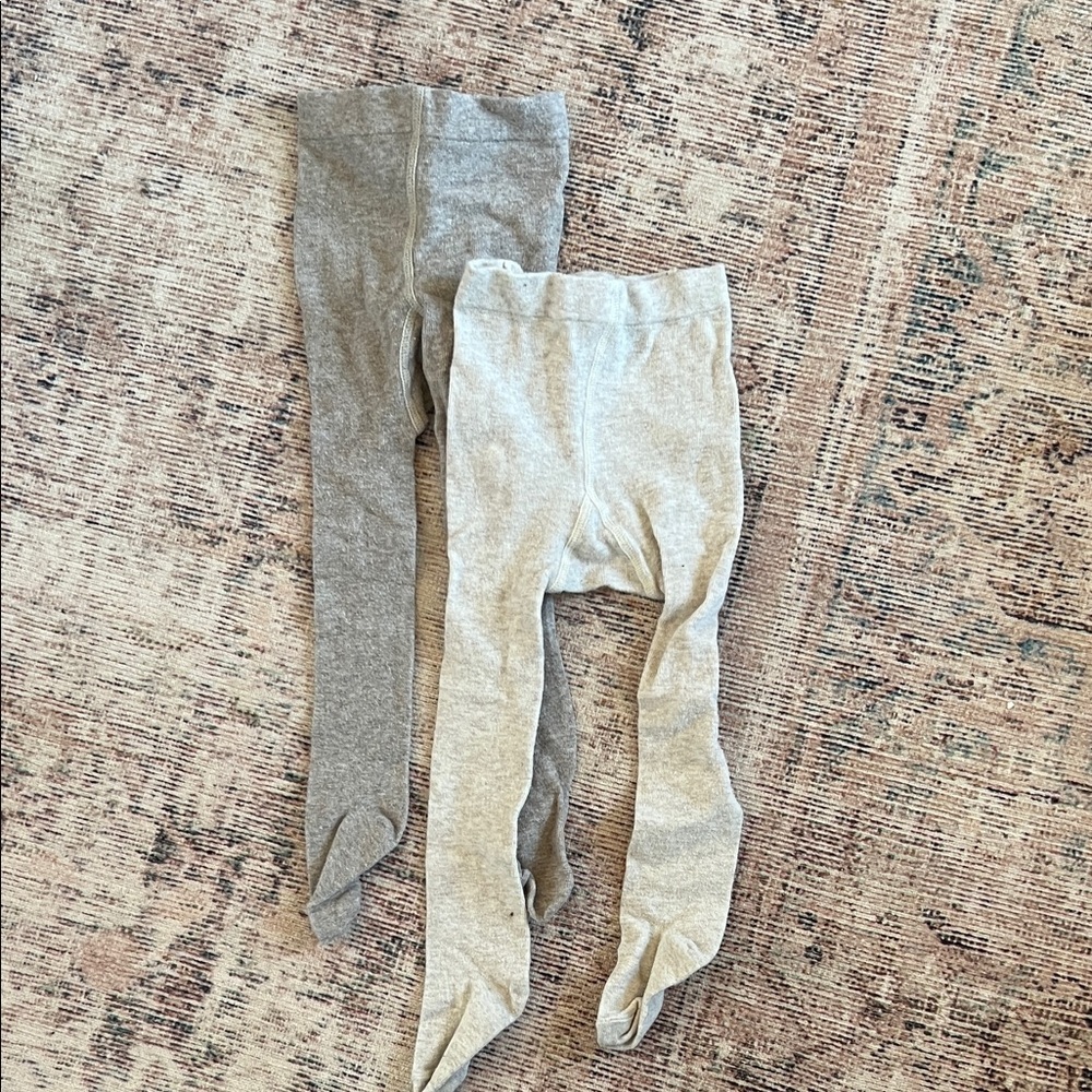 H&M Soft light brown and oatmeal tights for baby 9-12 months